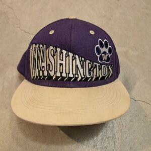 Y2K University Of Washington Huskies Hat Top Of The World Snap Back Purple Golf